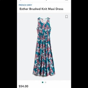 Size large maxi dress teal green floral